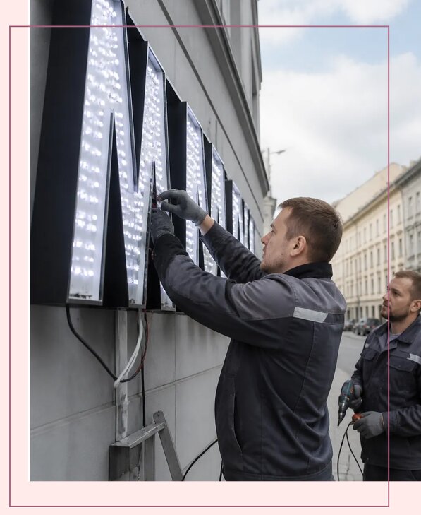 Изготовление и монтаж светодиодных LED вывесок в Медногорске