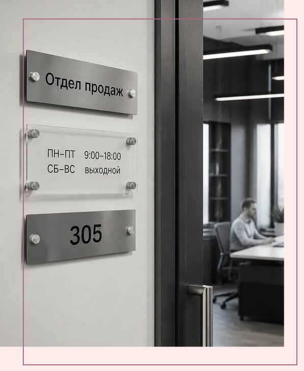 Офисные таблички на дверь в Медногорске по цене от 4984 р. | Аванза-Мдн